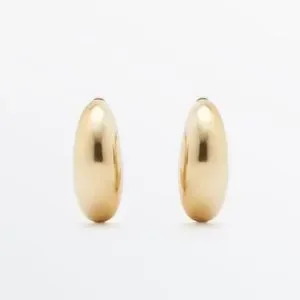 Massimo Dutti | Jewelry | Goldplated Halfmoon Hoop Earrings